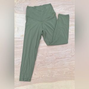 Aerie Real Me High Waisted Crossover 3/4 Crop Leggings, Light Green